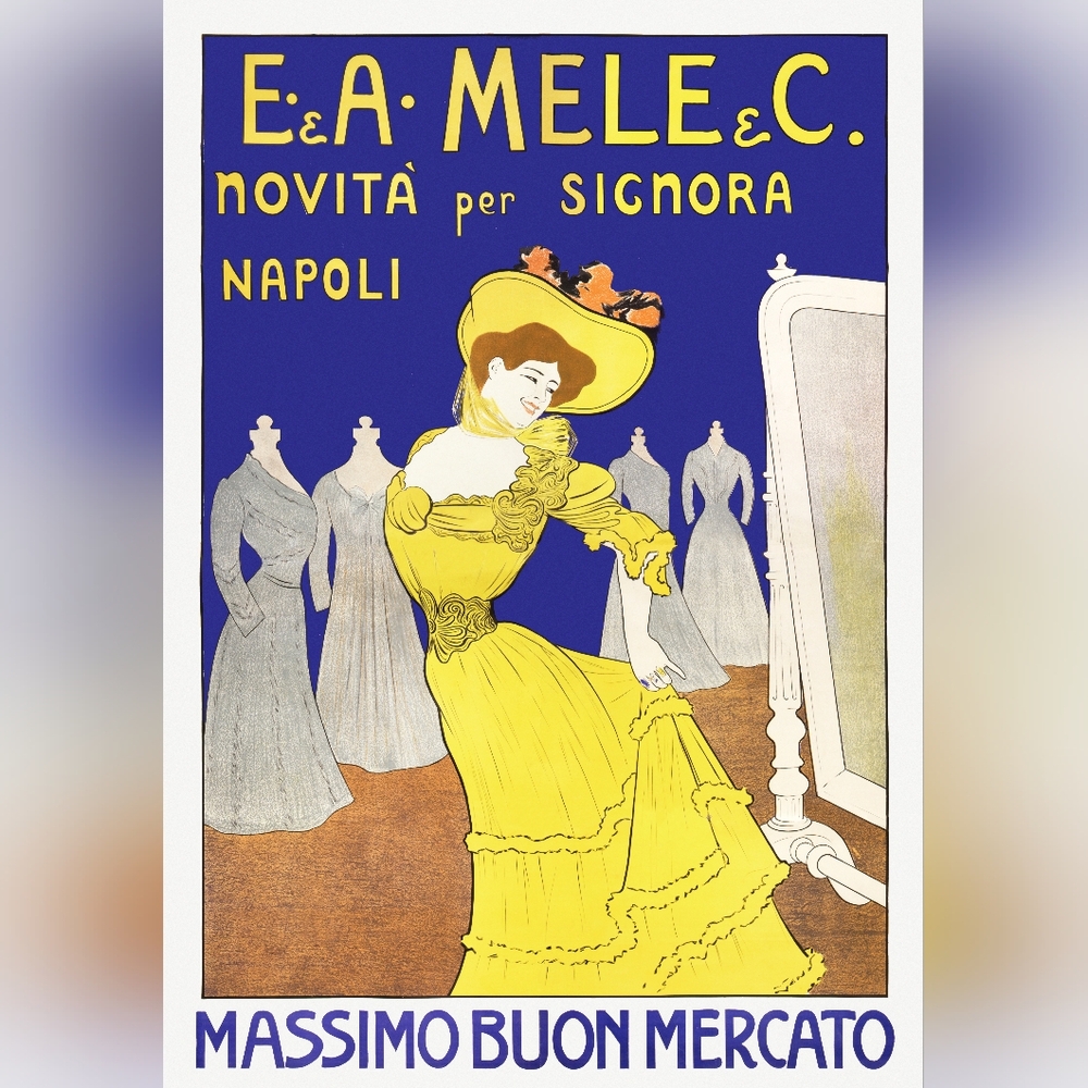 Vintage Yellow Dress Poster Art Print